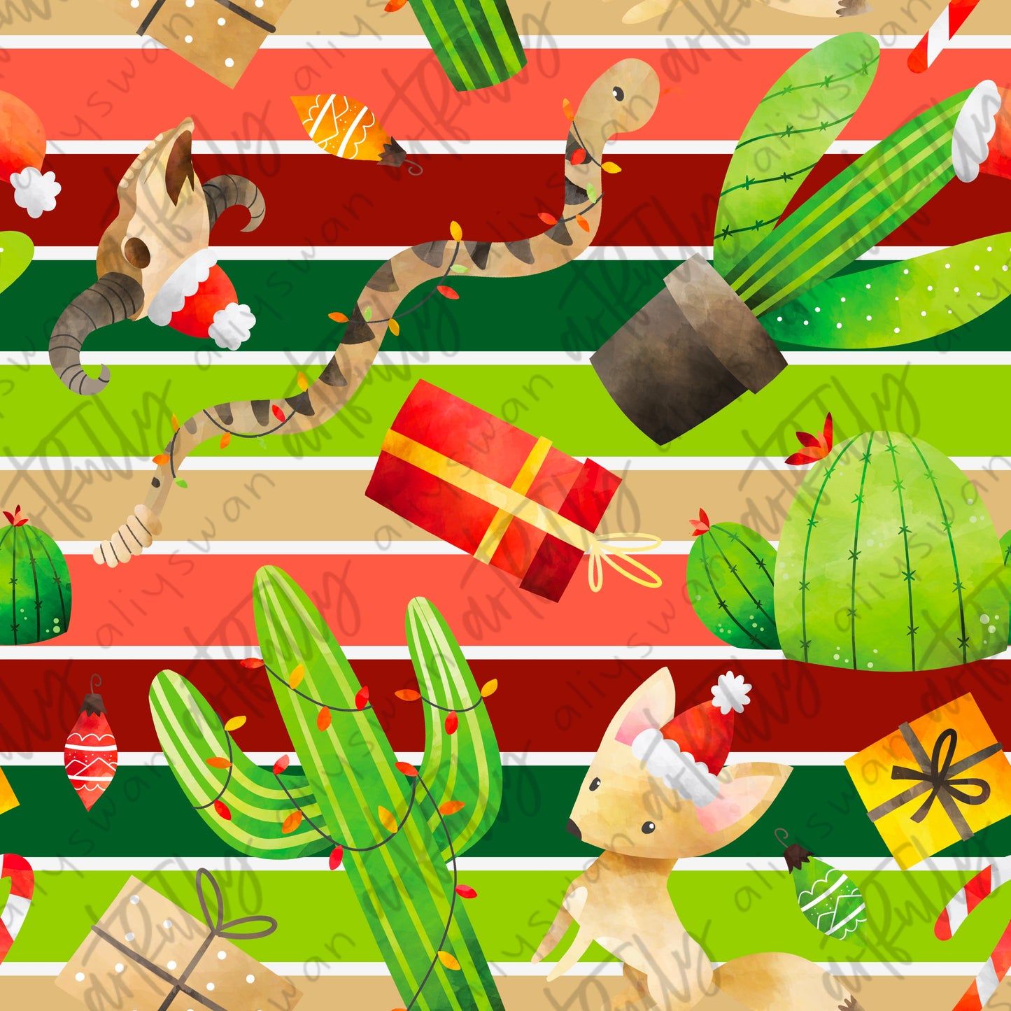 Desert Christmas Seamless File - MULTIPLE OPTIONS
