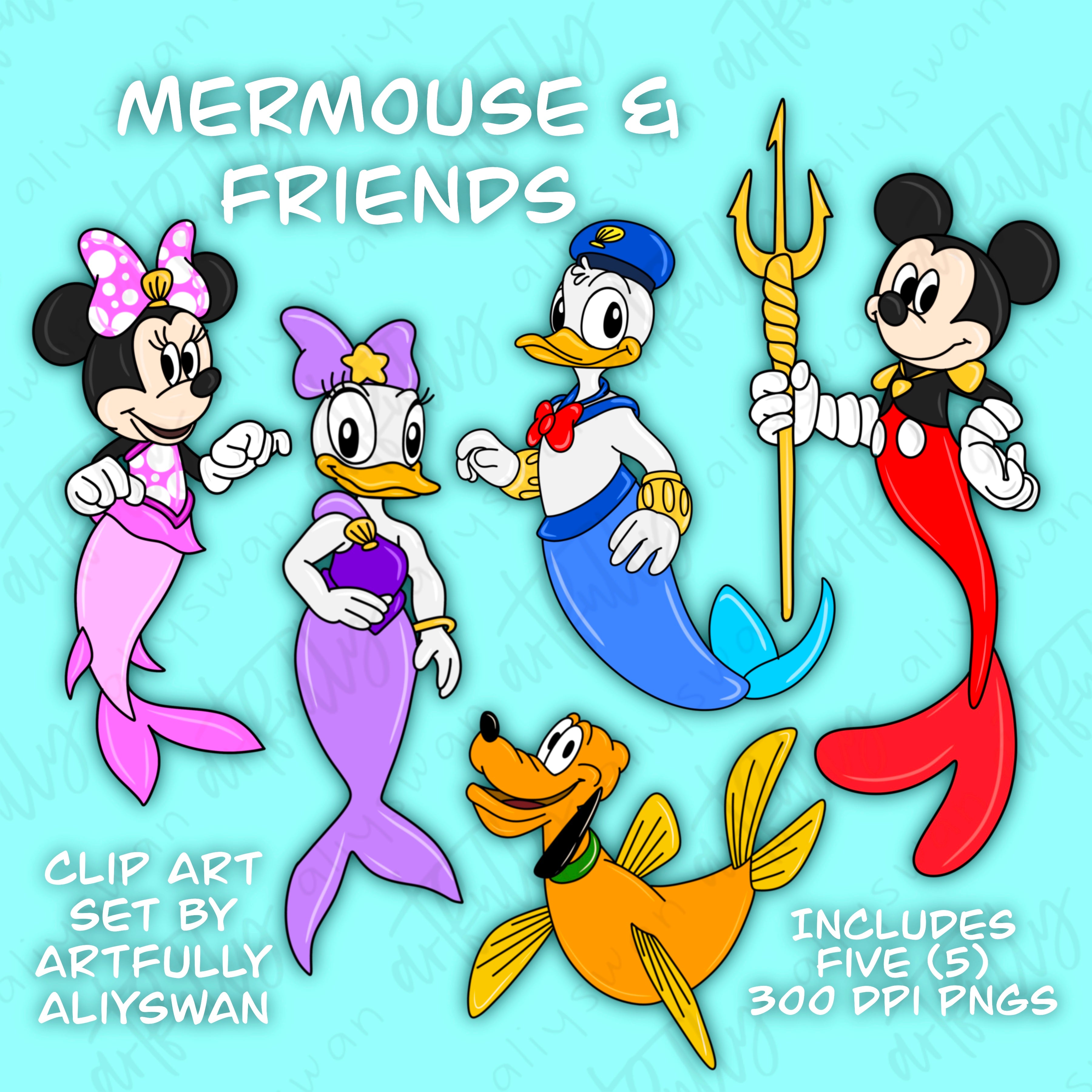 Mermouse & Friends Clip Art Set – Artfully Aliyswan