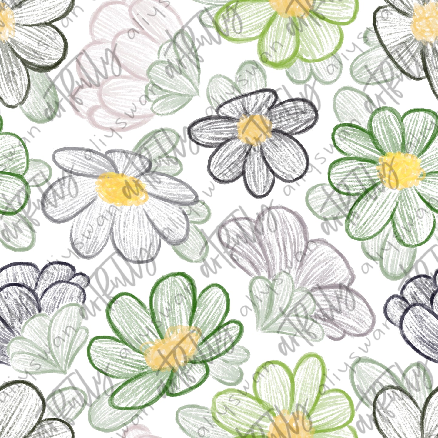 Sketchy PRIDE Flowers Seamless File - MULTIPLE OPTIONS