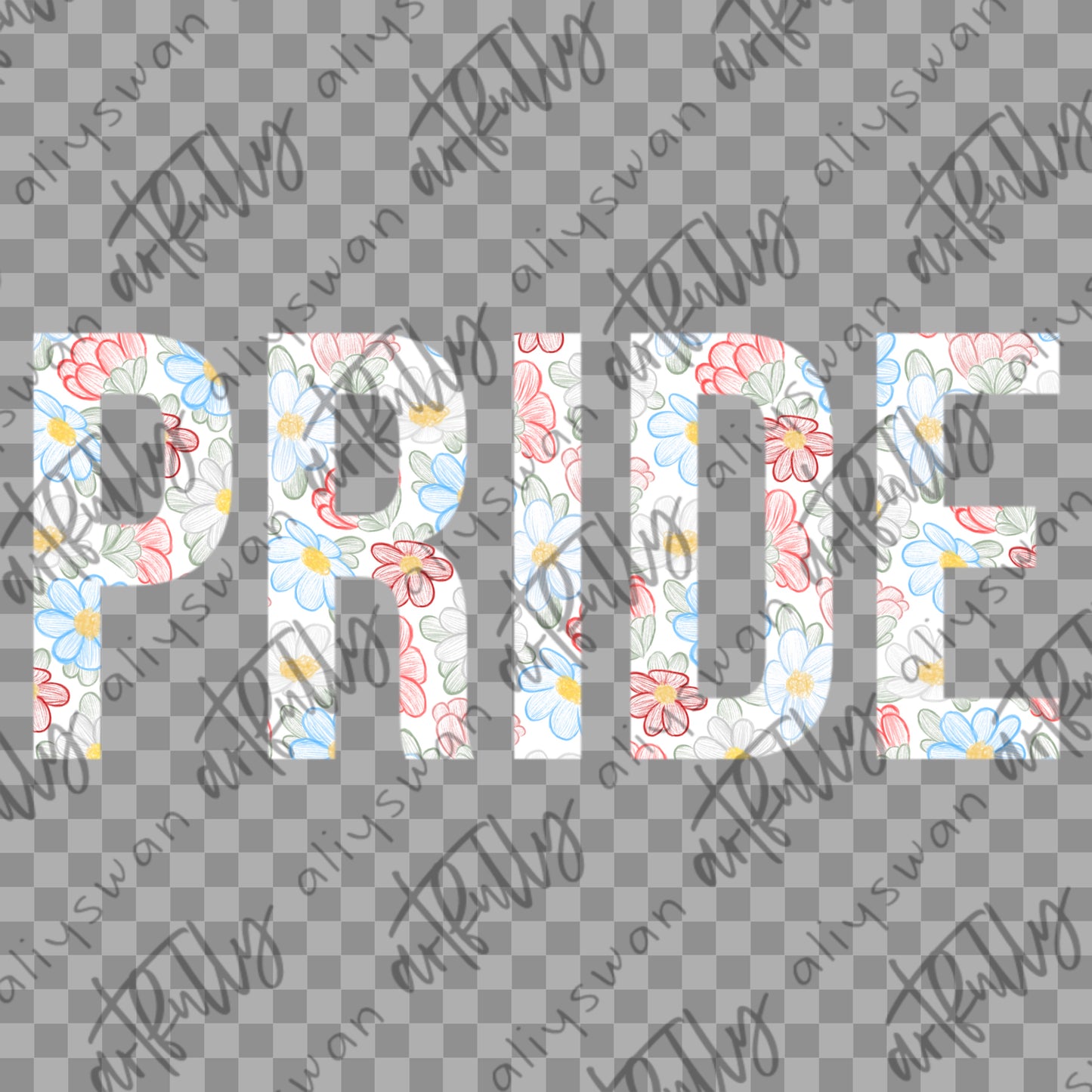 Sketchy PRIDE Flowers PNG - MULTIPLE OPTIONS