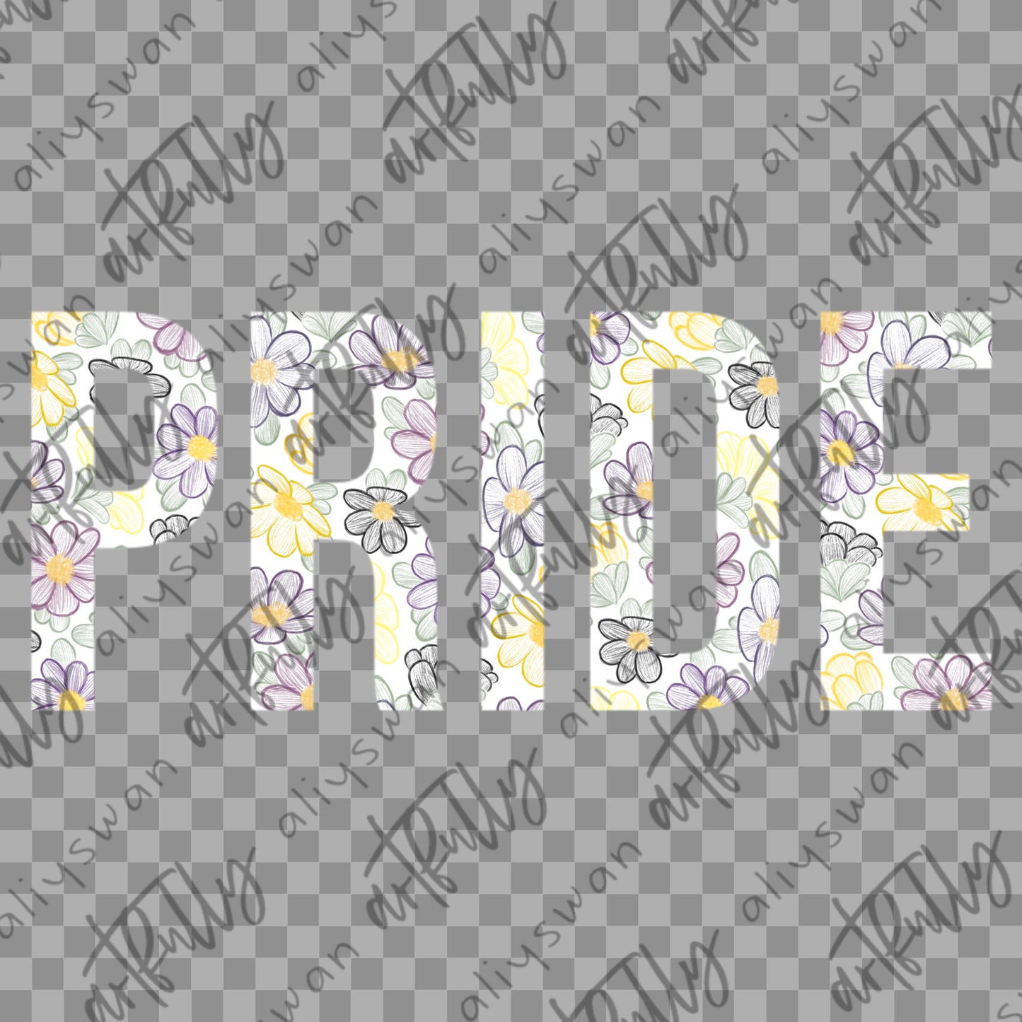 Sketchy PRIDE Flowers PNG - MULTIPLE OPTIONS