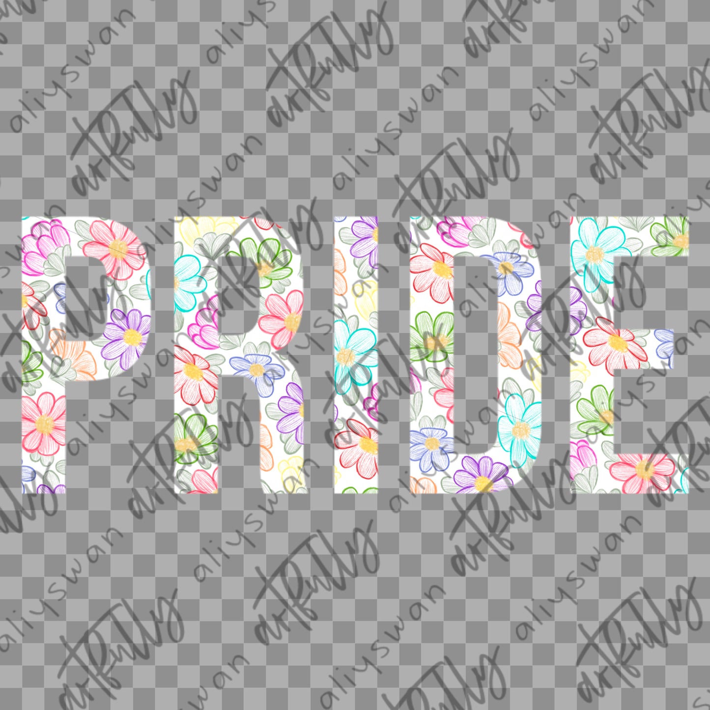 Sketchy PRIDE Flowers PNG - MULTIPLE OPTIONS