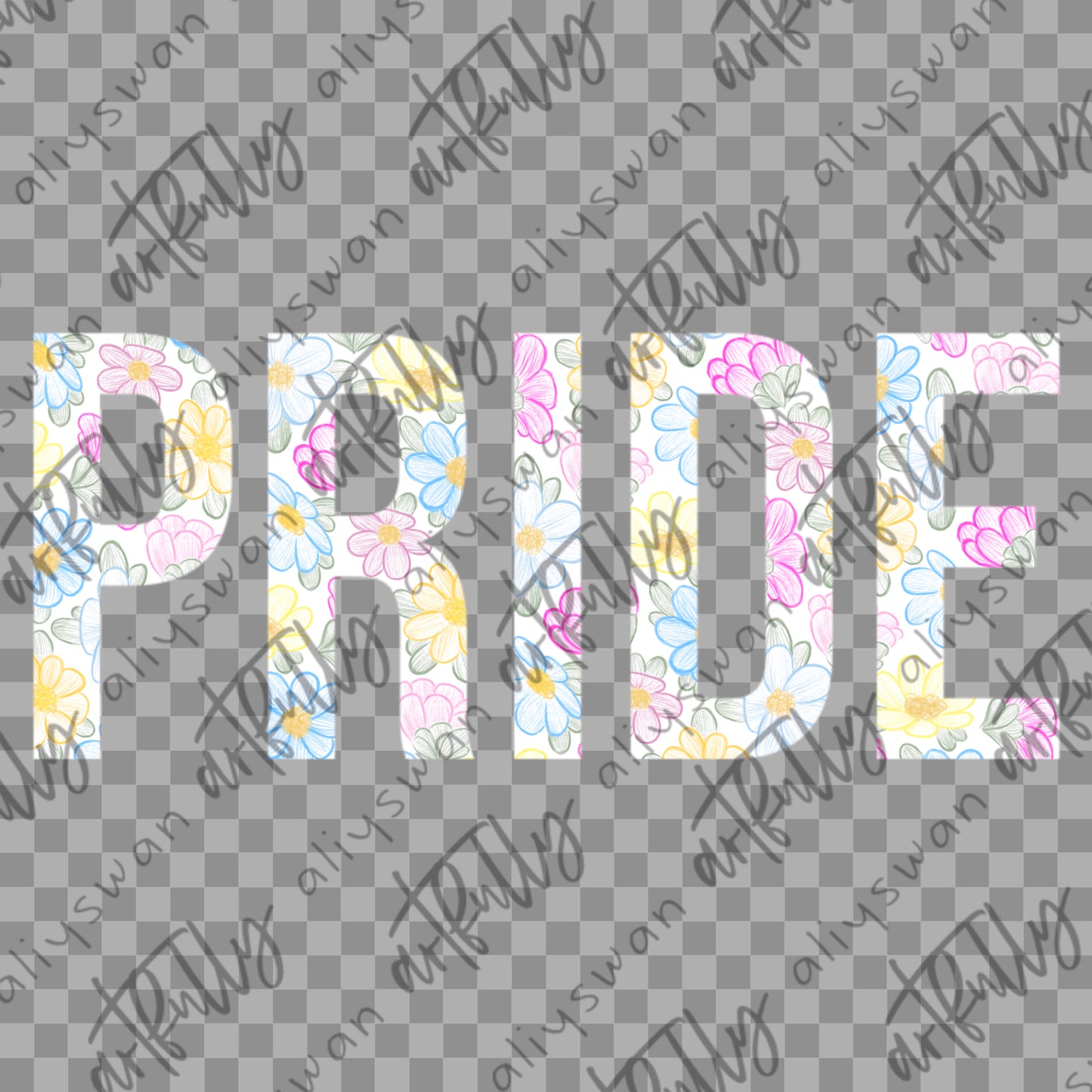 Sketchy PRIDE Flowers PNG - MULTIPLE OPTIONS