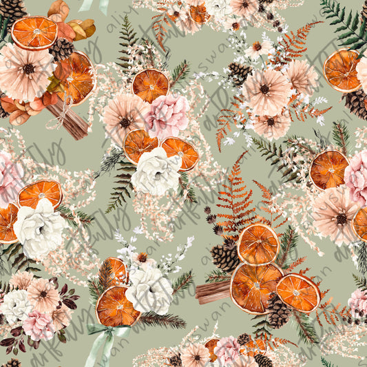 Boho Winter Seamless File - Green