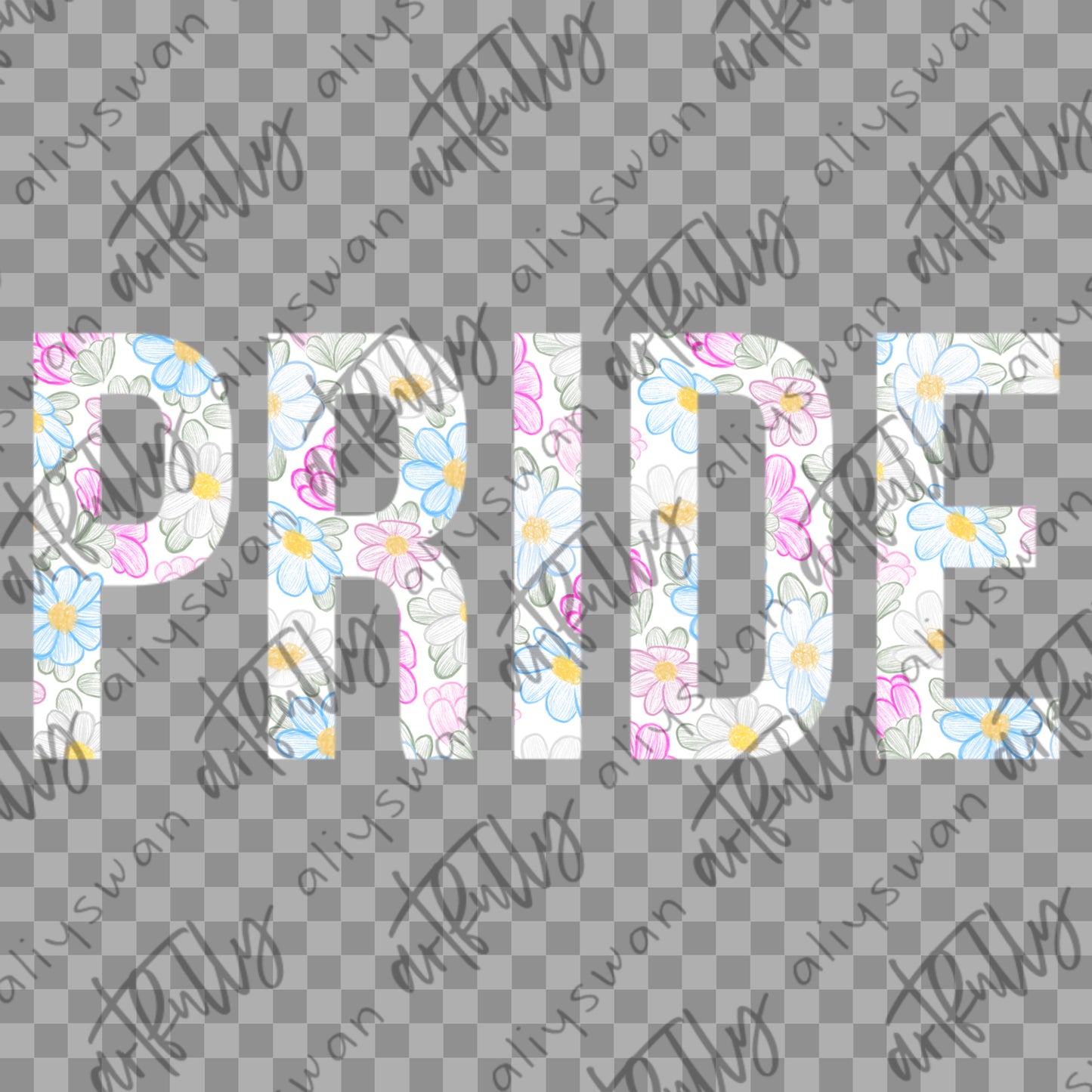 Sketchy PRIDE Flowers PNG - MULTIPLE OPTIONS