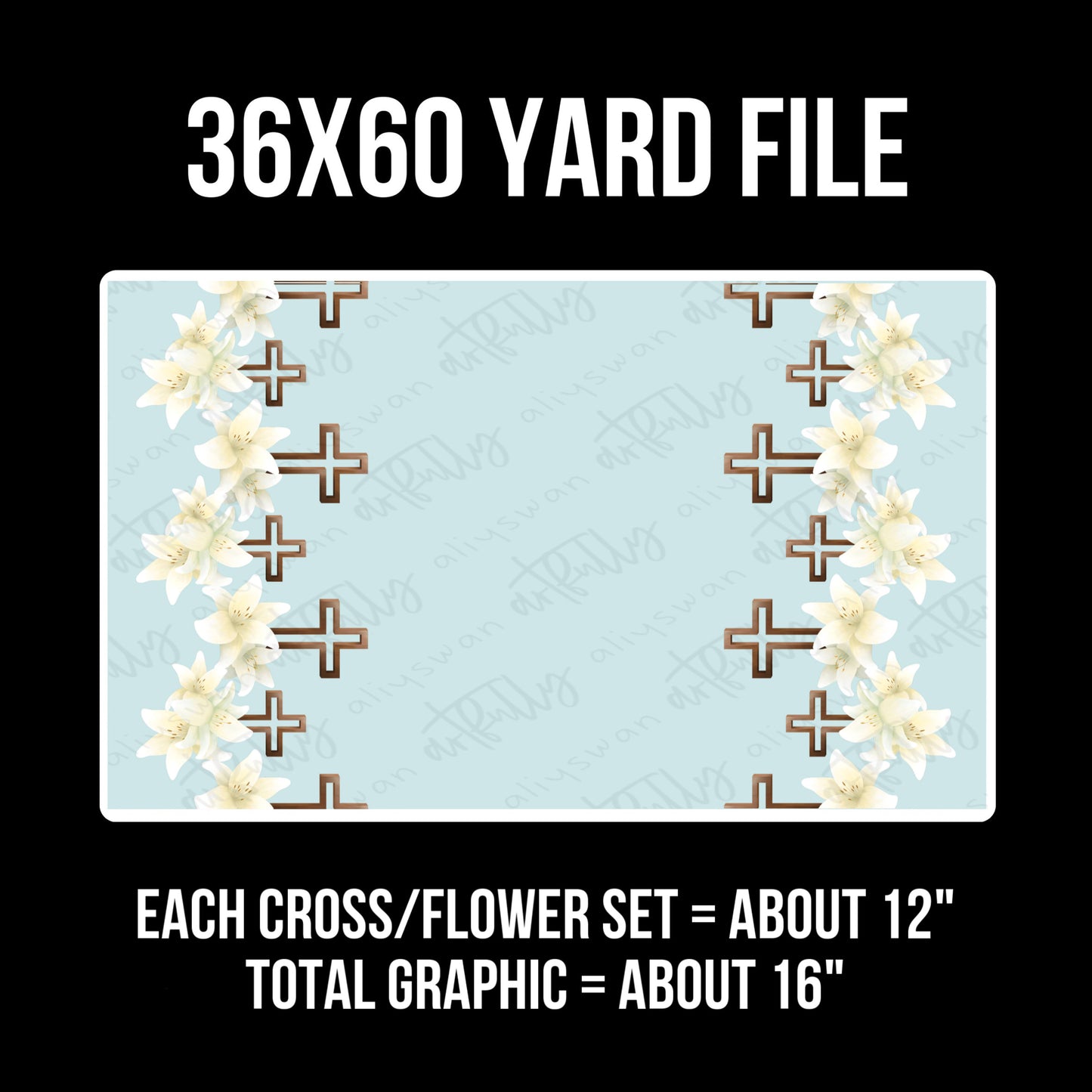 Cross and Lilies YARD File - MULTIPLE OPTIONS